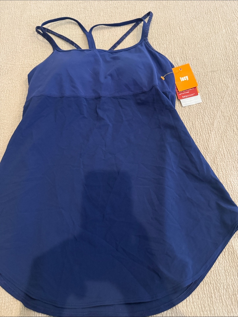 Lucy Navy Blue Strappy Tank Top